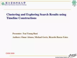 Clustering and Exploring Search Results using Timeline Constructions