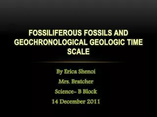 fossiliferous Fossils and geochronological Geologic Time Scale