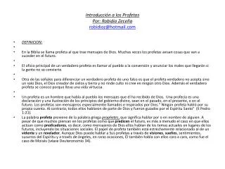introducci n a los profetas por robidio zece a robidioz@hotmail com