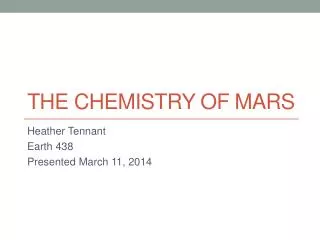 The Chemistry of Mars