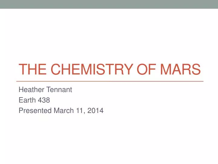 the chemistry of mars