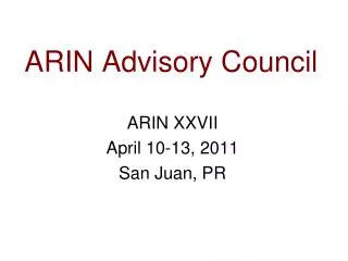 ARIN Advisory Council