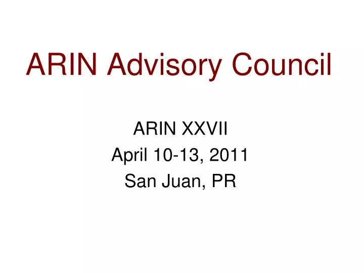 arin advisory council