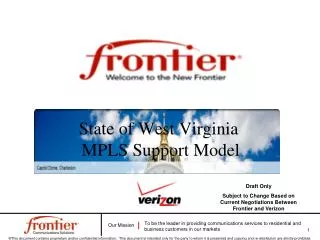 State of West Virginia MPLS Support Model