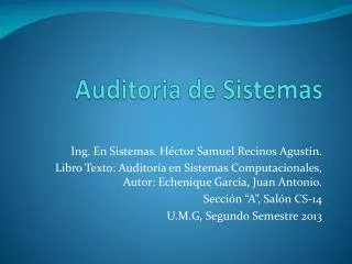 auditoria de sistemas