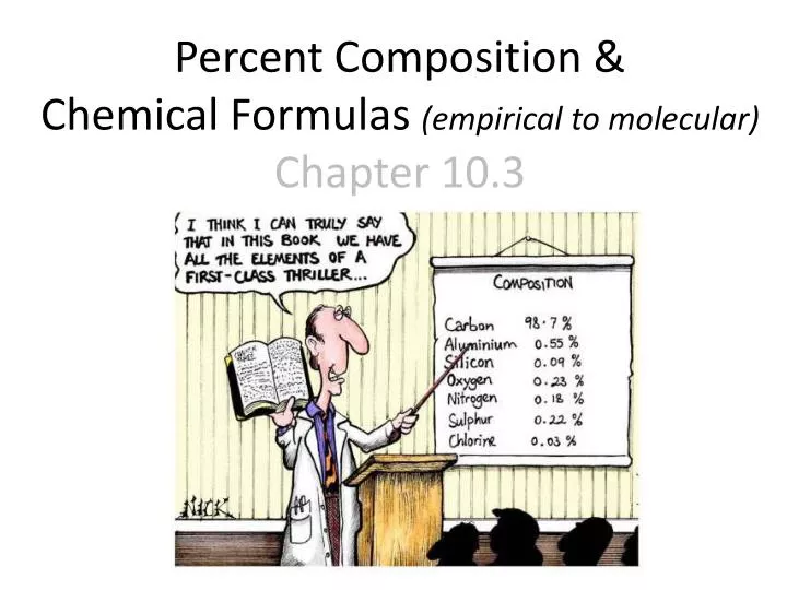 percent composition chemical formulas empirical to molecular chapter 10 3