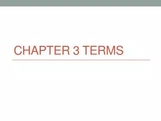 chapter 3 terms