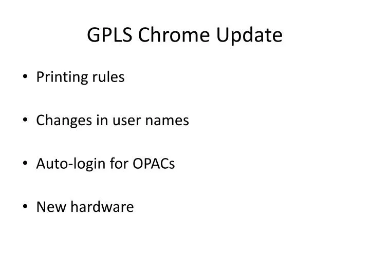 gpls chrome update
