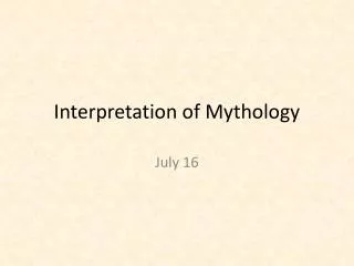 interpretation of mythology