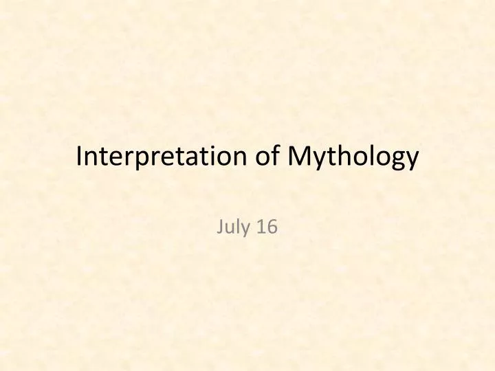 interpretation of mythology