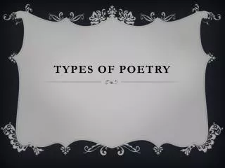 Types of Poetry