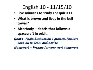 English 10 - 11/15/10