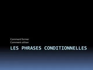 comment former comment utiliser