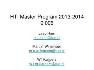 HTI Master Program 2013-2014 0I006