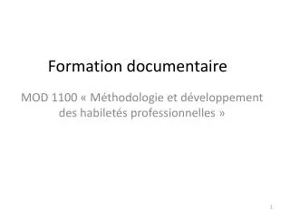 formation documentaire