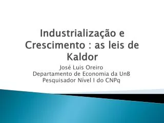 industrializa o e crescimento as leis de kaldor