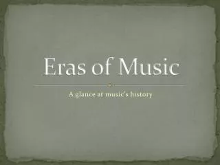 Eras of Music
