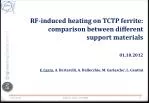Comparison of RF-Induced Heating on TCTP Ferrite: Evaluating Support Material Effects - slide 1