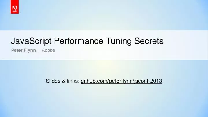 javascript performance tuning secrets