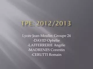 tpe 2012 2013