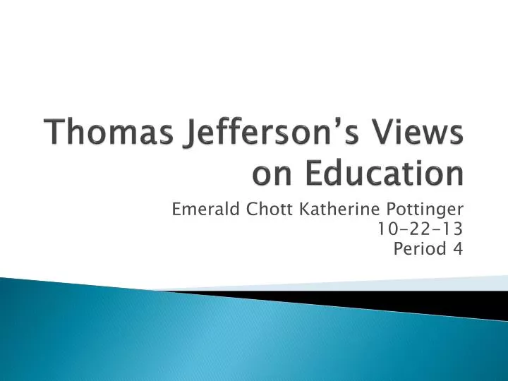 thomas jefferson s views on education