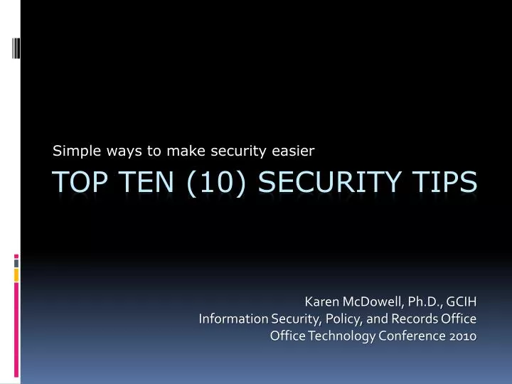 simple ways to make security easier