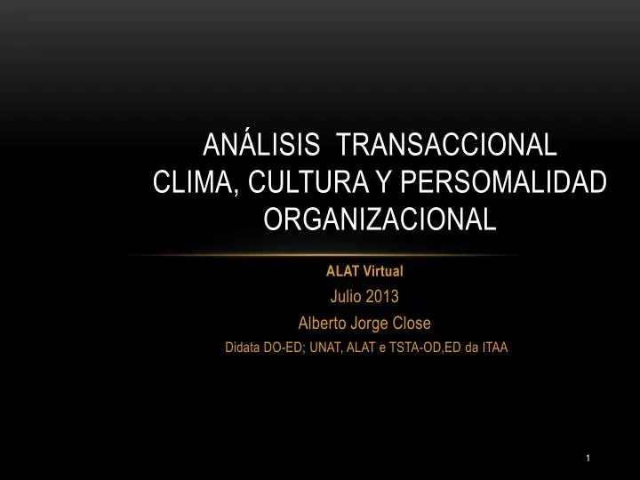 an lisis transaccional clima cultura y persomalidad organizacional