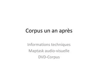 corpus un an apr s