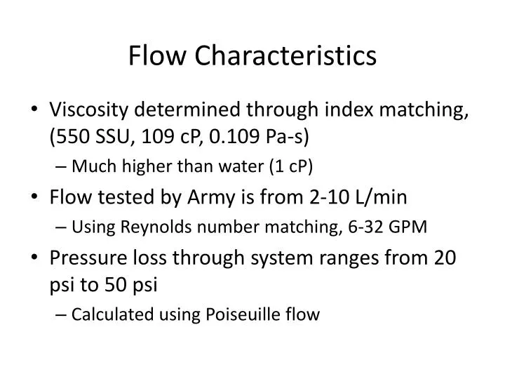 flow characteristics