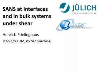 SANS at interfaces and in bulk systems under shear Henrich Frielinghaus