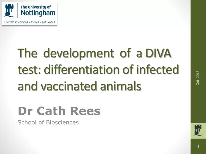 the development of a diva test differentiation of infected and vaccinated animals