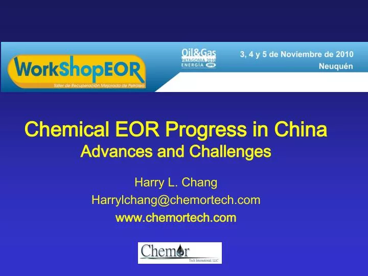 chemical eor progress in china advances and challenges