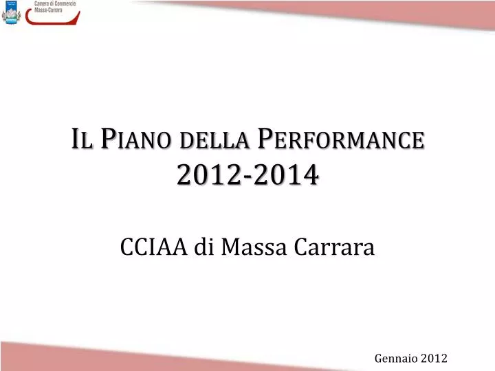 il piano della performance 2012 2014
