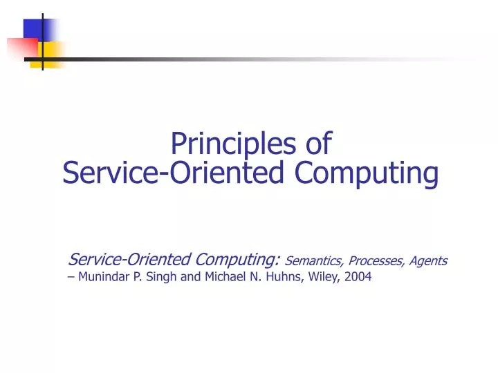 principles of service oriented computing