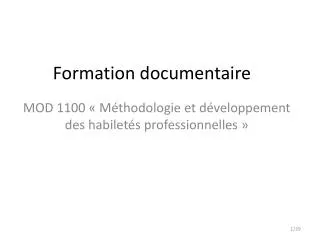 formation documentaire