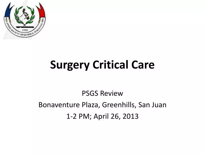 surgery critical care