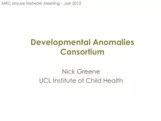 Developmental Anomalies Consortium