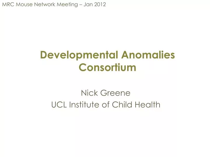 developmental anomalies consortium