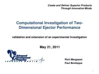 Computational Investigation of Two-Dimensional Ejector Performance