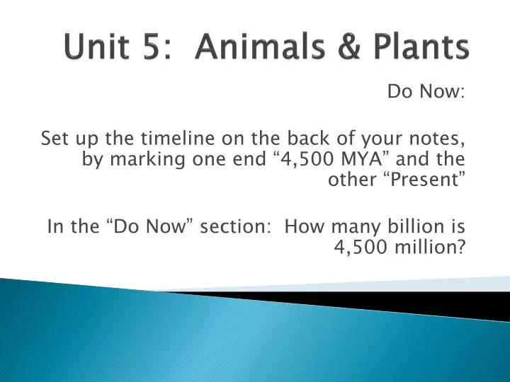 unit 5 animals plants