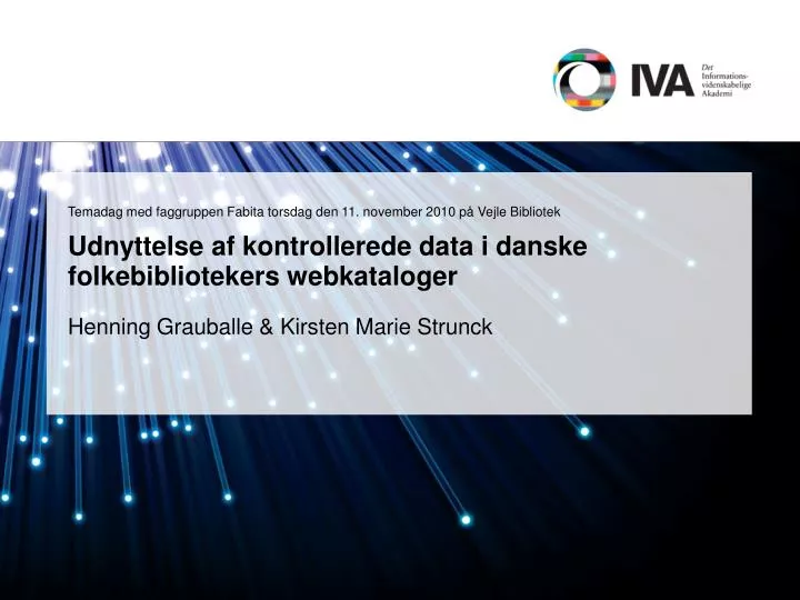 udnyttelse af kontrollerede data i danske folkebibliotekers webkataloger