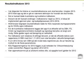resultatindikatorer 2013