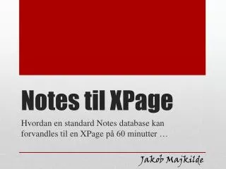 Notes til XPage