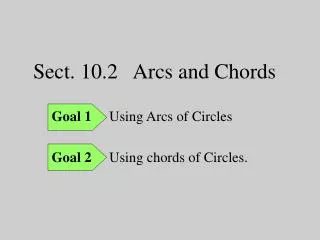 Sect. 10.2 Arcs and Chords