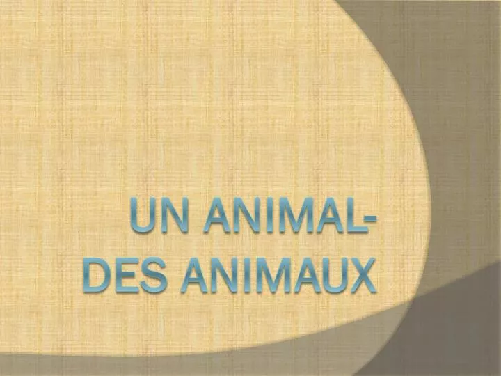 un animal des animaux