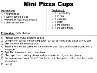 Mini Pizza Cups