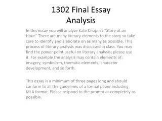 1302 F inal Essay Analysis