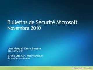bulletins de s curit microsoft novembre 2010