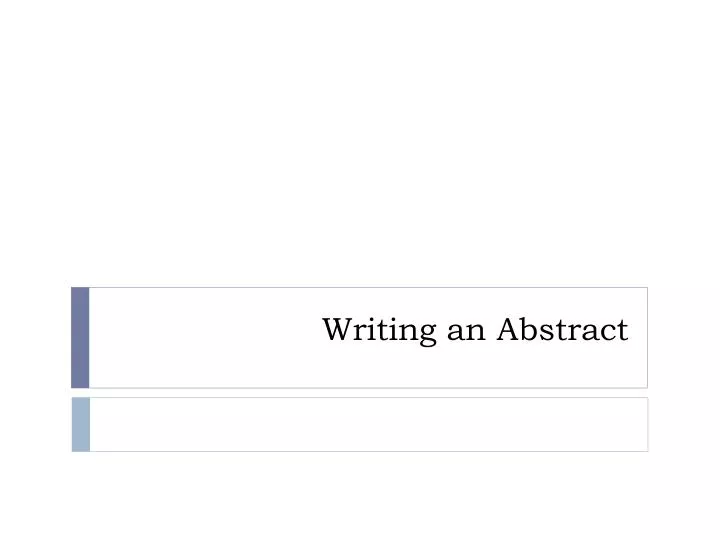 writing an abstract