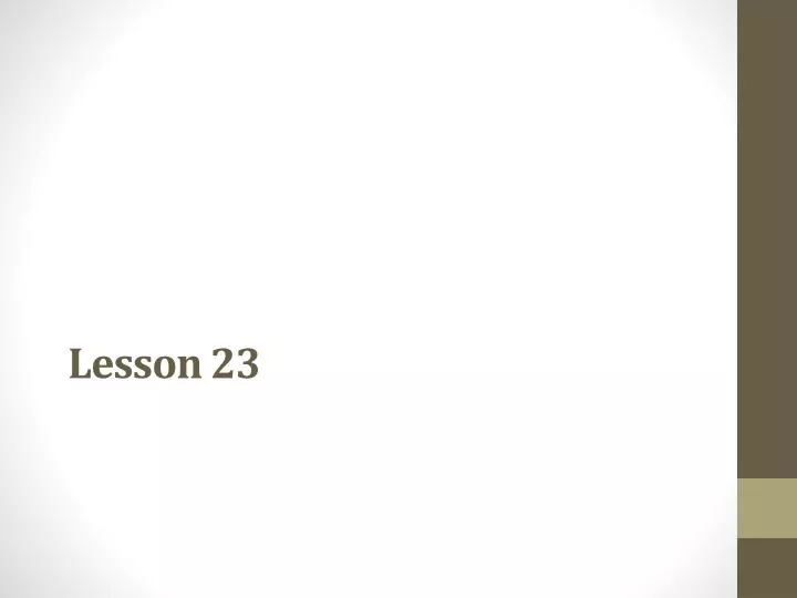 lesson 23